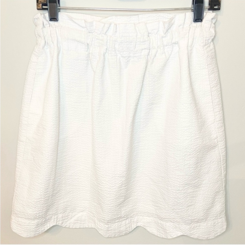 Lauren James White Scalloped Seersucker Skirt Size Medium